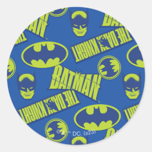 Sticker Rond Batman - Le Motif du Chevalier foncé