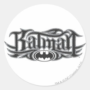 Sticker Rond Batman Logo stylisé