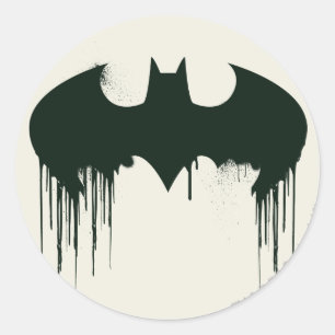 Sticker Rond Batman Symbol   Spraypaint Logo