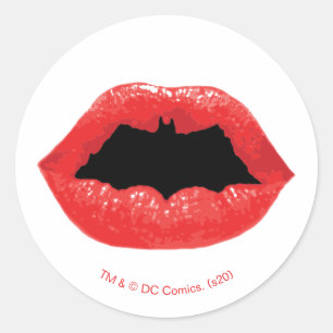 Sticker Rond Batman Valentine   Lèvres de chaume