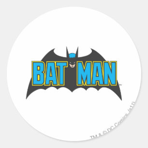 Sticker Rond Batman Vintage Blue Black Logo