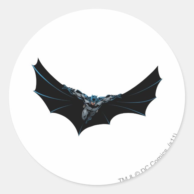 Sticker Rond Batman vole avec grand cap (Devant)