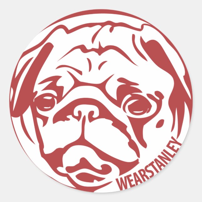 Sticker Rond bâton avec stanley - rouge (Devant)
