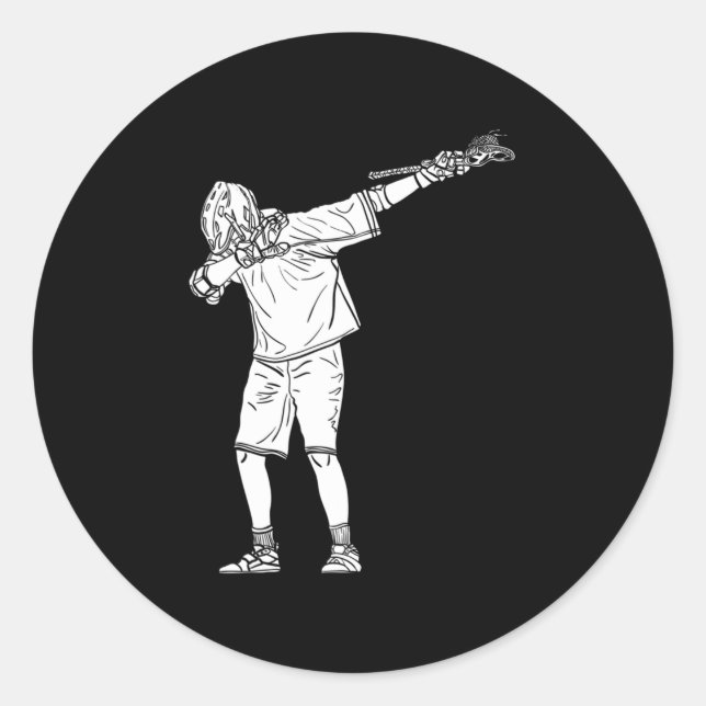 Sticker Rond Bâton de crosse Garçon Dabbing Jeune Dab Dance (Devant)