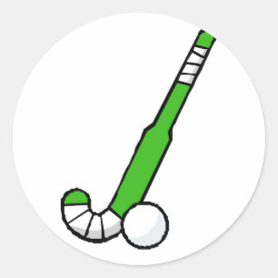 Sticker Rond Bâton de hockey sur gazon vert