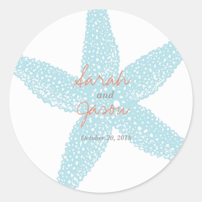 Sticker Rond Bâton de poisson Starfish de plage 3" rond (Devant)
