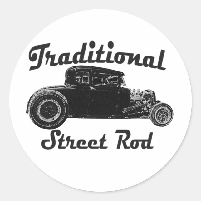 Sticker Rond Bâton de rue traditionnel (Devant)