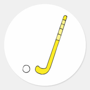 Sticker Rond bâton jaune de hockey sur gazon