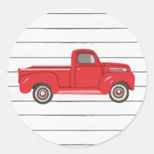 Sticker Rond Bâton rond Rustique classique pour camion rouge