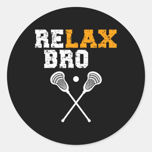 Sticker Rond Bâtons de crosse Lacrosse Objectif de crosse Relax (Devant)