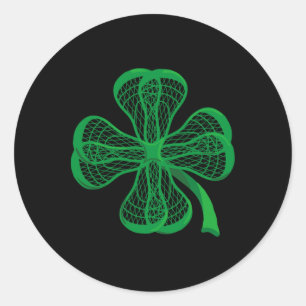 Sticker Rond Bâtons de crosse Shamrock Clover irlandais Lucky L