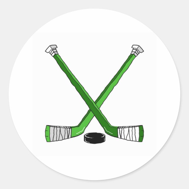 Sticker Rond Bâtons de hockey (Devant)
