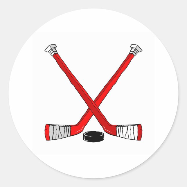 Sticker Rond Bâtons de hockey (Devant)
