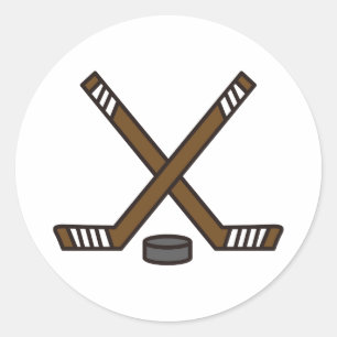 Sticker Rond Bâtons de hockey et galet