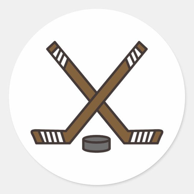 Sticker Rond Bâtons et canettes de hockey (Devant)