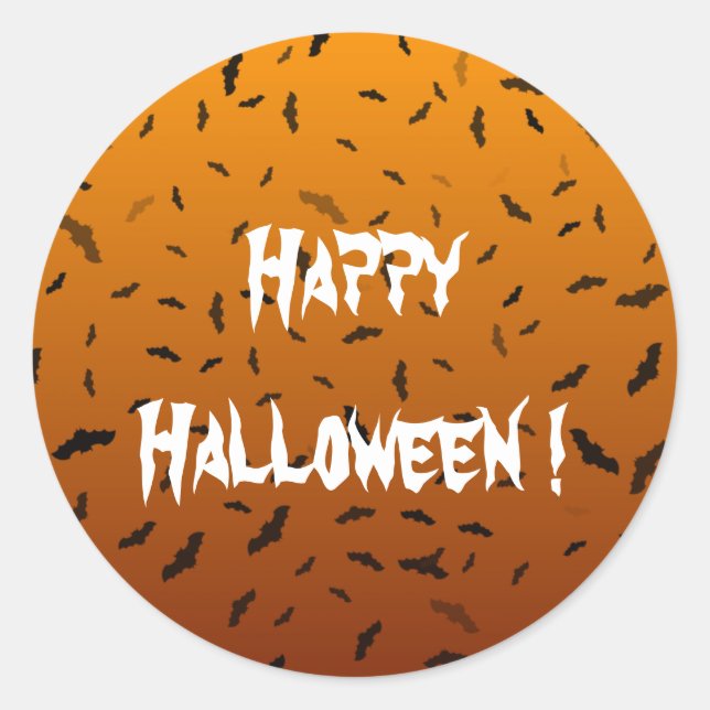 Sticker Rond Bats d'Halloween (Devant)