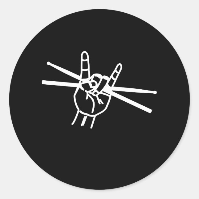 Sticker Rond Batterie tambour tambour tambour batteur (Devant)