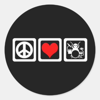 Sticker Rond Batteries Peace love