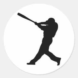 Sticker Rond Batteur de baseball