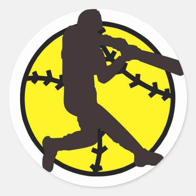 Sticker Rond batteur de softball (Devant)
