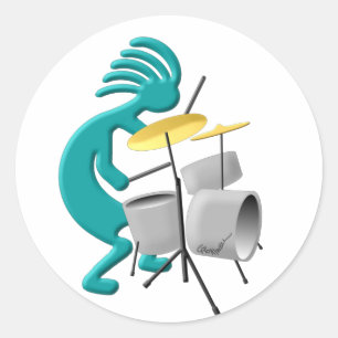 Sticker Rond Batteur Kokopelli