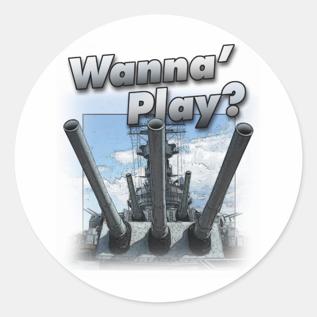 Sticker Rond Battleship - Vous voulez jouer ? (Devant)