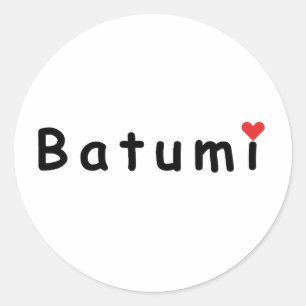 Sticker Rond Batumi Géorgie, j'aime Batumi
