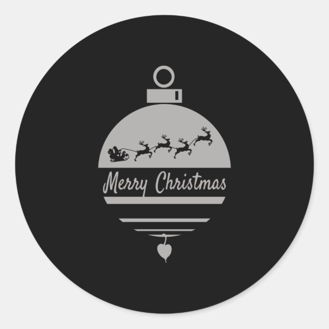 Sticker Rond Bauble de Noël Joyeux Noël (Devant)