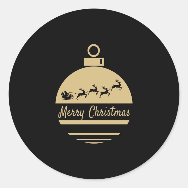Sticker Rond Bauble de Noël Joyeux Noël (Devant)