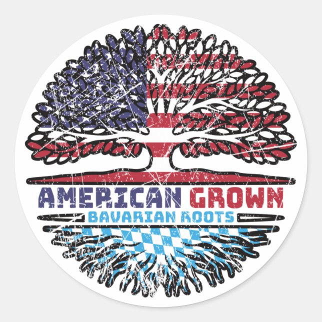 Sticker Rond Bavière Bavière États-Unis Amérique États-Unis (Devant)
