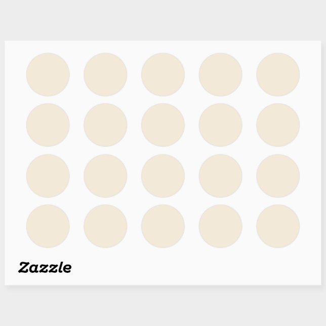 Sticker Rond Bbeige clair blanc et solide (Feuille)