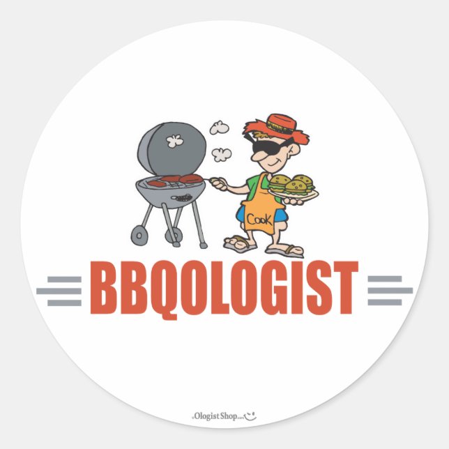 Sticker Rond BBQ amusant (Devant)