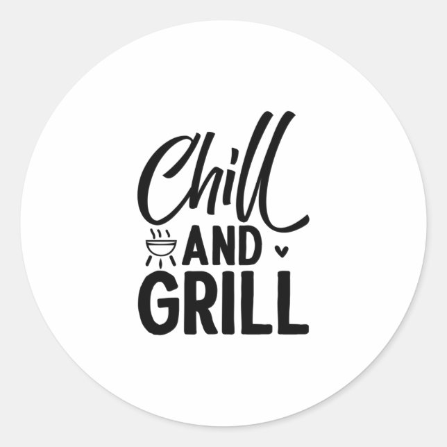 Sticker Rond BBQ Chill Et Grill (Devant)