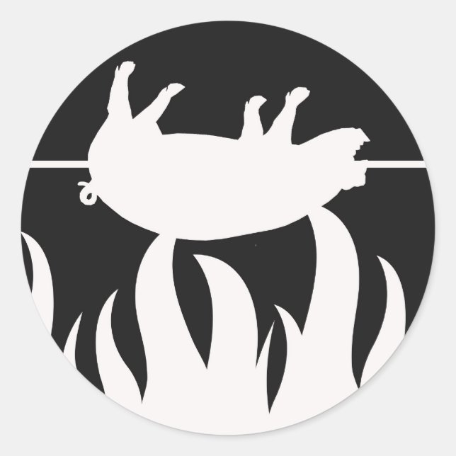 Sticker Rond BBQ rôti de porc (Devant)