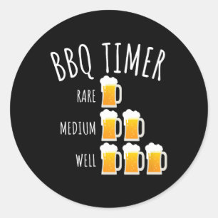 Sticker Rond Bbq Timer Bière Boire Funny Grilling