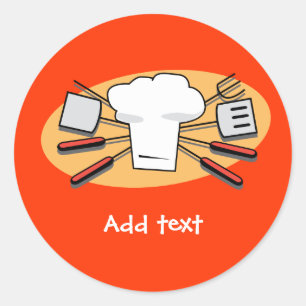 Sticker Rond BBQ Today modèle, personnalisable,