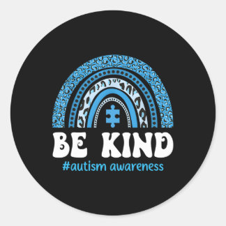 Sticker Rond Be Kind Sensibilisation sur l'autisme Cute Puzzle 