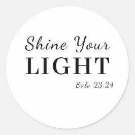 Sticker Rond Be the Light Christian Bible Verse Design