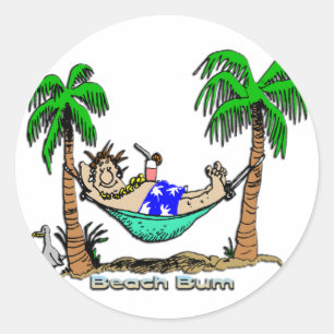 Sticker Rond Beach Bum
