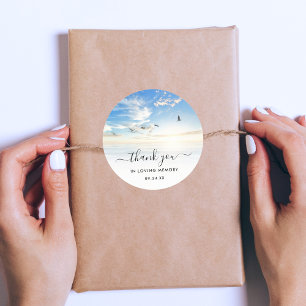 Sticker Rond Beach Memorial Merci marin