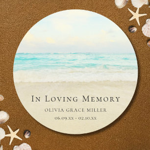 Sticker Rond Beach Ocean Memorial ou Funeral Tribute