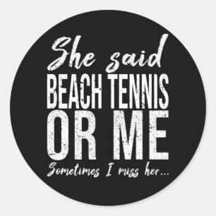 Sticker Rond Beach Tennis drôle de sport cadeau