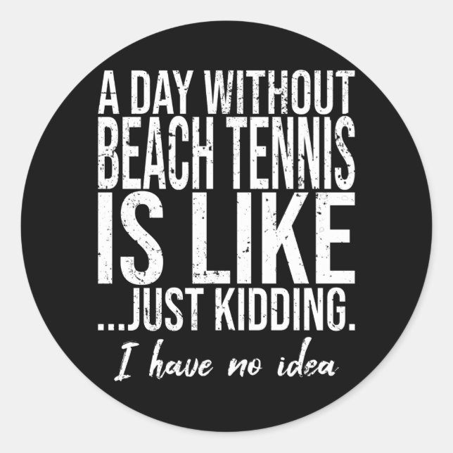 Sticker Rond Beach Tennis drôle de sport cadeau (Devant)