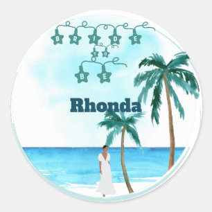 Sticker Rond Beachfront Belle Design Mariage