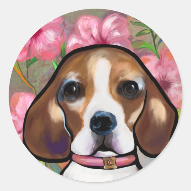 Sticker Rond Beagle (Devant)