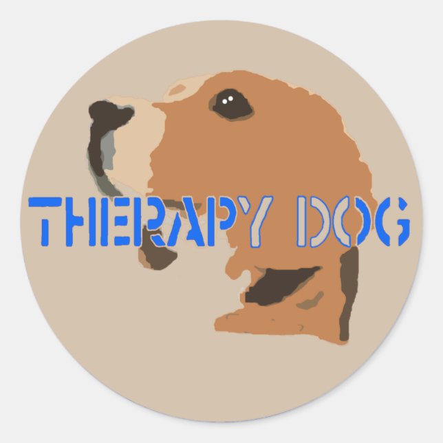STICKER ROND BEAGLE DE SIGNE DE CHIEN DE THÉRAPIE (Devant)