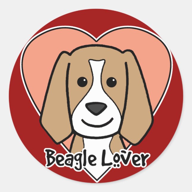 Sticker Rond Beagle Lover (Devant)