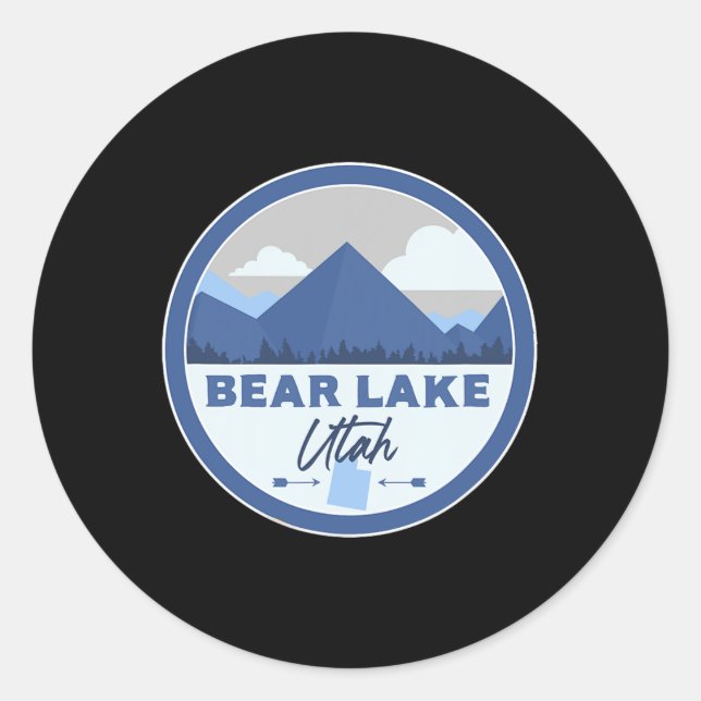 Sticker Rond Bear Lake Utah Ut Mountains Badge Hiking Souvenir  (Devant)