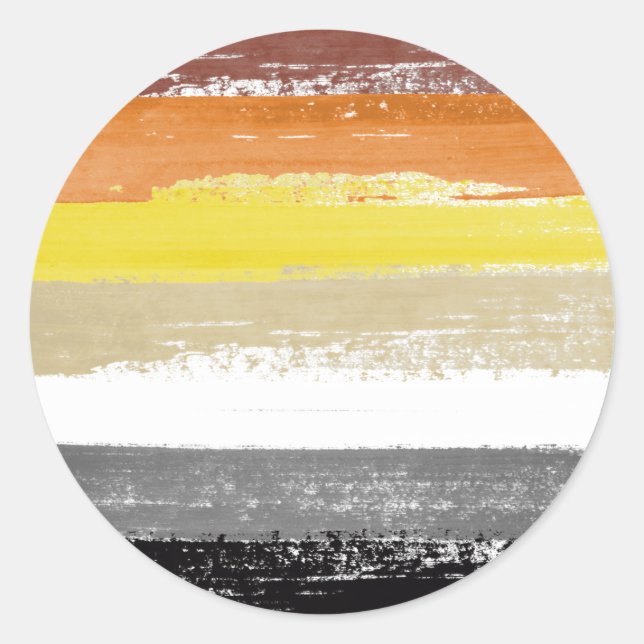 Sticker Rond Bear Pride Paint Stripes (Devant)