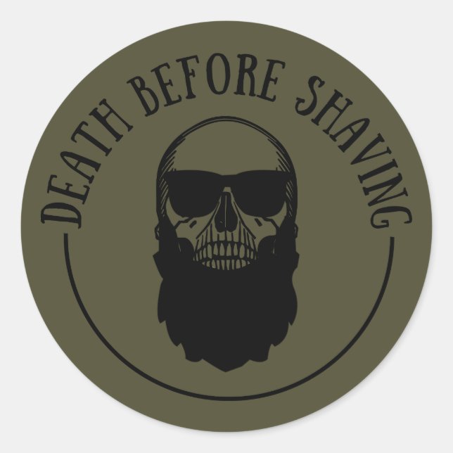 Sticker Rond Bearded cite drôle barbe dire cadeaux (Devant)
